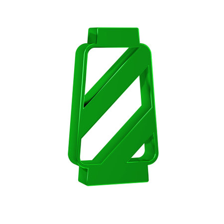 Green Sewing thread on spool icon isolated on transparent background. Yarn spool. Thread bobbin.の写真素材