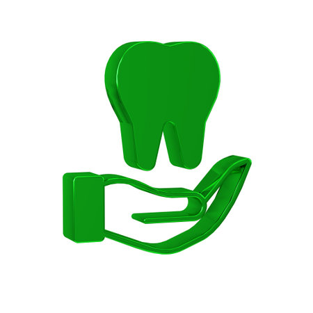 Green Tooth icon isolated on transparent background. Tooth symbol for dentistry clinic or dentist medical center and toothpaste package.の写真素材