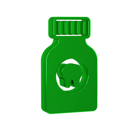 Green Toothache painkiller tablet icon isolated on transparent background. Tooth care medicine. Capsule pill and drug. Pharmacy design.の写真素材