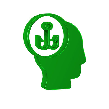 Green Fisherman icon isolated on transparent background.の写真素材