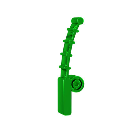 Green Fishing rod icon isolated on transparent background. Catch a big fish. Fishing equipment and fish farming topics.の写真素材