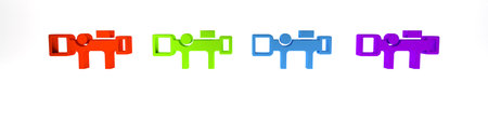 Colorful Sniper optical sight icon isolated on white background. Sniper scope crosshairs. Minimalism...