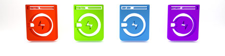 Colorful Washer icon isolated on white background. Washing machine icon. Clothes washer - laundry...