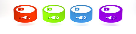 Colorful Canned fish icon isolated on white background. Minimalism concept. 3D render illustration.