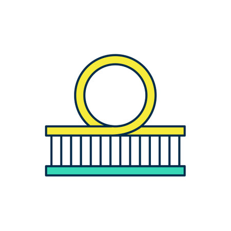 Filled outline Roller coaster icon isolated on white background. Amusement park. Childrens entertainment playground, recreation park. Vector.のイラスト素材