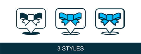 Filled outline Gift bow icon isolated on white background. Vector.のイラスト素材