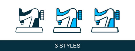 Filled outline Sewing machine icon isolated on white background. Vector.のイラスト素材