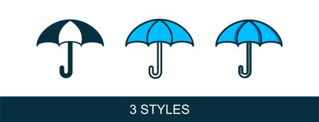 Filled outline Umbrella icon isolated on white background. Insurance concept. Waterproof icon. Protection, safety, security concept. Vector.のイラスト素材