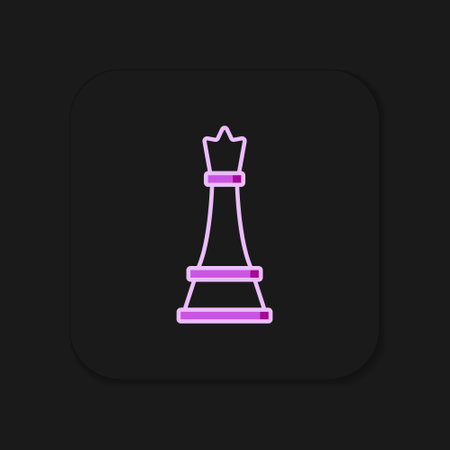 Filled outline Chess icon isolated on black background. Business strategy. Game, management, finance. Flat filled outline style with shadow. Vector.のイラスト素材