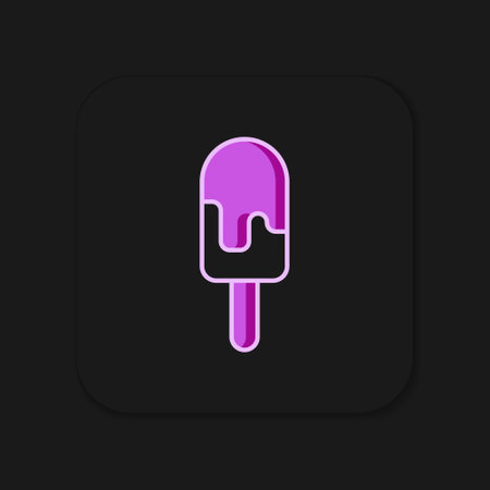 Filled outline Ice cream icon isolated on black background. Sweet symbol. Flat filled outline style with shadow. Vector.のイラスト素材