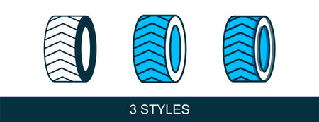 Filled outline Car tire wheel icon isolated on white background. Vector.