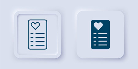 Filled and outline Shopping list icon isolated on gray background. Square button. Vector.のイラスト素材