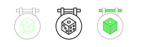 Set line Game dice icon isolated on white background. Casino gambling. Vector.のイラスト素材