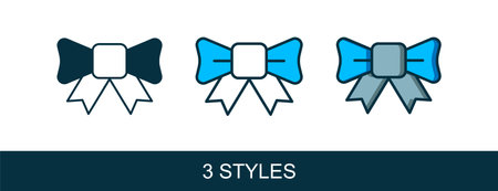 Filled outline Gift bow icon isolated on white background. Vector.のイラスト素材