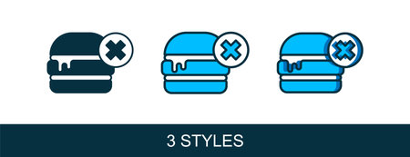 Filled outline No burger icon isolated on white background. Hamburger icon. Cheeseburger sandwich sign. Fast food menu. Vector.のイラスト素材