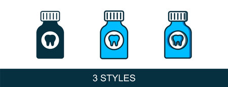 Filled outline Toothache painkiller tablet icon isolated on white background. Tooth care medicine. Capsule pill and drug. Pharmacy design. Vector.のイラスト素材