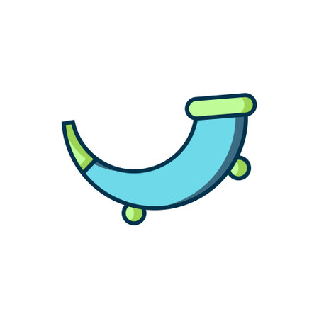 Filled outline Hunting horn icon isolated on white background. Flat filled outline style with shadow. Vector.のイラスト素材