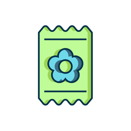 Filled outline Pack full of seeds of a specific plant icon isolated on white background. Flat filled outline style with shadow. Vector.のイラスト素材