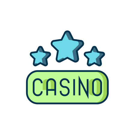 Filled outline Casino signboard icon isolated on white background. Flat filled outline style with shadow. Vector.のイラスト素材