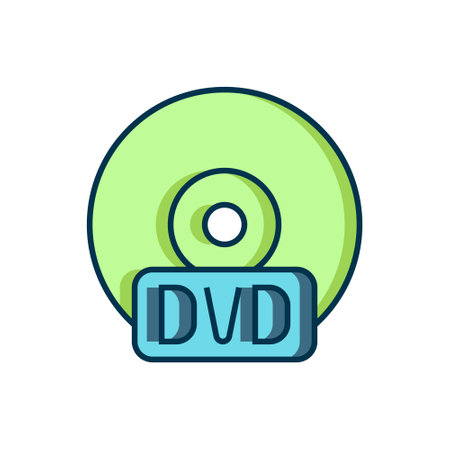 Filled outline CD or DVD disk icon isolated on white background. Compact disc sign. Flat filled outline style with shadow. Vector.のイラスト素材