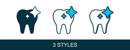 Filled outline Tooth whitening concept icon isolated on white background. Tooth symbol for dentistry clinic or dentist medical center. Vector.のイラスト素材