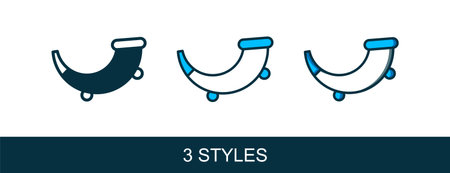 Filled outline Hunting horn icon isolated on white background. Vector.のイラスト素材