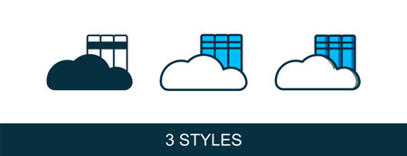 Filled outline Cloud or online library icon isolated on white background. Internet education or distance training. Vector.のイラスト素材