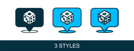 Filled outline Game dice icon isolated on white background. Casino gambling. Vector.のイラスト素材