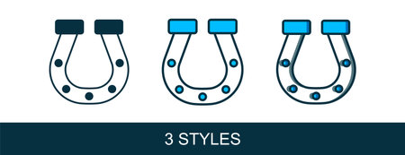 Filled outline Horseshoe icon isolated on white background. Vector.のイラスト素材
