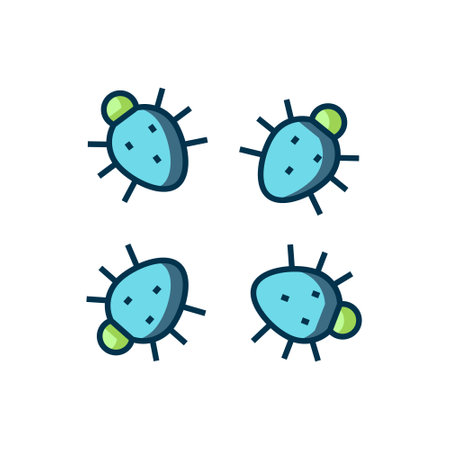 Filled outline Colorado beetle icon isolated on white background. Flat filled outline style with shadow. Vector.のイラスト素材