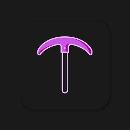 Filled outline Pickaxe icon isolated on black background. Flat filled outline style with shadow....