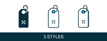 Filled outline Discount percent tag icon isolated on white background. Shopping tag sign. Special offer sign. Discount coupons symbol. Vector.のイラスト素材