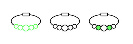 Set line Bracelet jewelry icon isolated on white background. Bangle sign. Vector.のイラスト素材