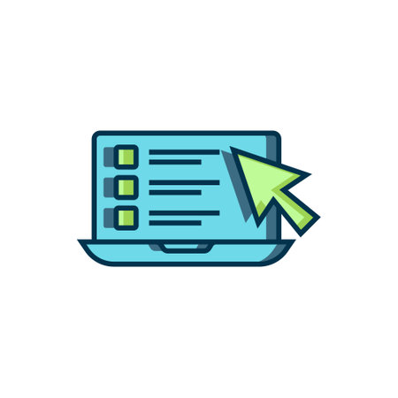 Filled outline Online quiz, test, survey or checklist icon isolated on white background. Exam list. E-education concept. Flat filled outline style with shadow. Vector.のイラスト素材