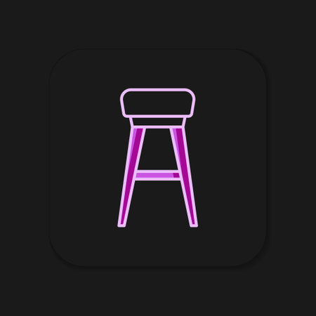 Filled outline Chair icon isolated on black background. Flat filled outline style with shadow. Vector.のイラスト素材