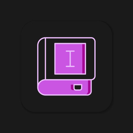 Filled outline Book icon isolated on black background. First volume. Flat filled outline style with shadow. Vector.のイラスト素材