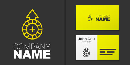 Logotype line Casino chips icon isolated on gray background. Casino gambling. Logo design template...