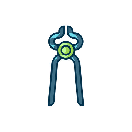 Filled outline Blacksmith pliers tool icon isolated on white background. Flat filled outline style with shadow. Vector.のイラスト素材