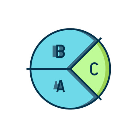 Filled outline Pie chart infographic icon isolated on white background. Diagram chart sign. Flat filled outline style with shadow. Vector.のイラスト素材