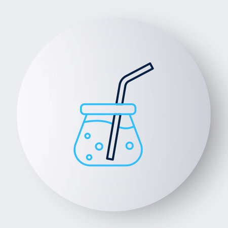 Line Fresh smoothie icon isolated on white background. Colorful outline concept. Vector.のイラスト素材