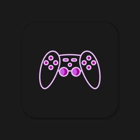 Filled outline Gamepad icon isolated on black background. Game controller. Flat filled outline style...