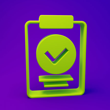 Green Medical prescription icon isolated on purple-blue background. Rx form. Recipe medical. Pharmacy or medicine symbol. Minimalism concept. 3D render illustration.の写真素材