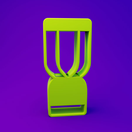 Green African djembe drum icon isolated on purple-blue background. Musical instrument. Minimalism concept. 3D render illustration.の写真素材