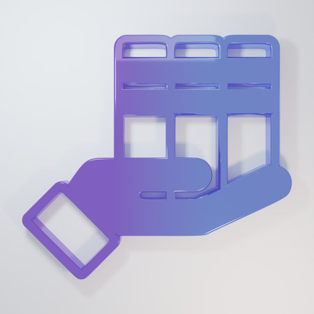 Purple-blue Book donation icon isolated on gray background. Minimalism concept. 3D render illustration.の写真素材