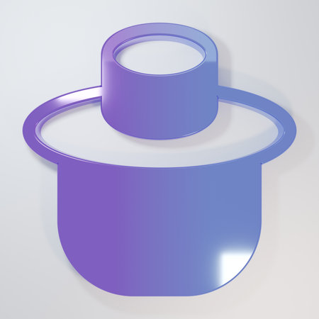 Purple-blue Beekeeper with protect hat icon isolated on gray background. Special protective uniform. Minimalism concept. 3D render illustration.の写真素材