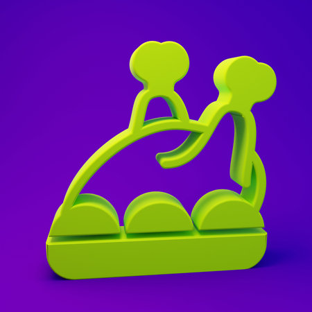 Green Roasted turkey or chicken icon isolated on purple-blue background. Merry Christmas and Happy New Year. Minimalism concept. 3D render illustration.の写真素材