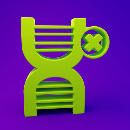 Green No GMO icon isolated on purple-blue background. Genetically modified organism acronym. DNA...