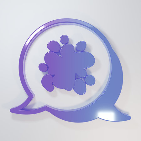 Purple-blue Paint spray icon isolated on gray background. Minimalism concept. 3D render illustration.の写真素材