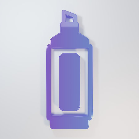 Purple-blue Marker pen icon isolated on gray background. Minimalism concept. 3D render illustration.の写真素材