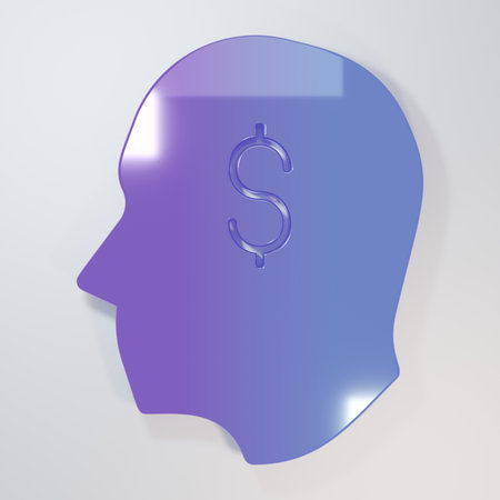 Purple-blue Lucky player icon isolated on gray background. Minimalism concept. 3D render...